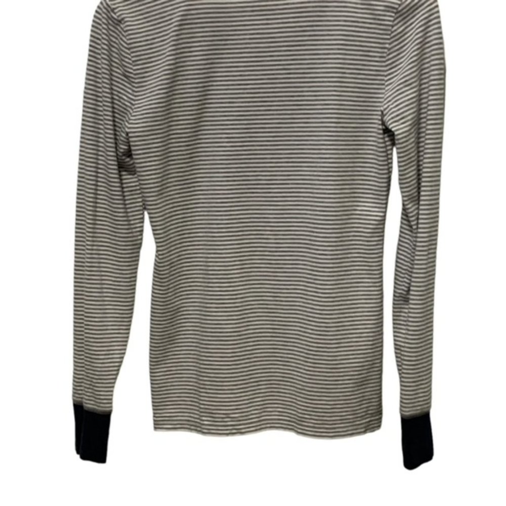 J.Crew Gray White Navy Trim Long Sleeve T Shirt XS - Picture 7 of 9